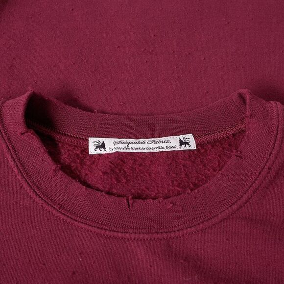 Sasquatchfabrix Mens Iroha Damaged Sweatshirt Small Wine - Picture 5 of 6